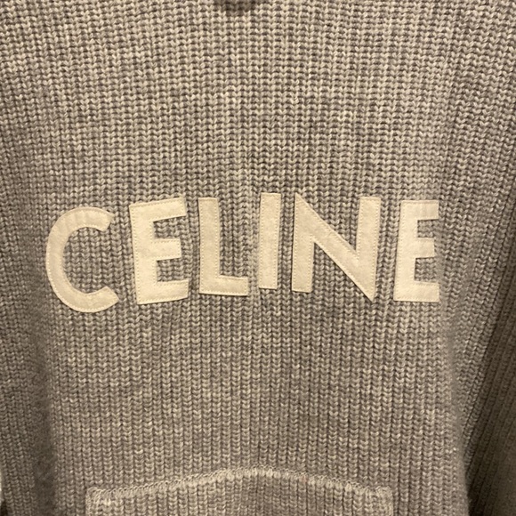 Celine light grey oversized ribbed sweater - Picture 2 of 14